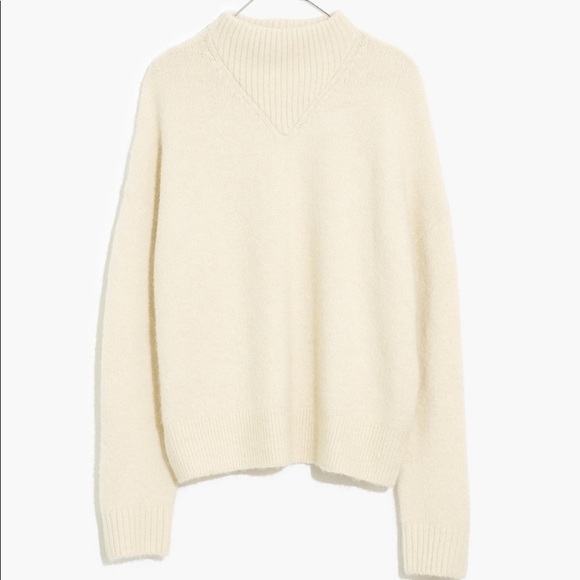 Madewell Dillon Mock neck Pullover sweater cream XS - Picture 1 of 9